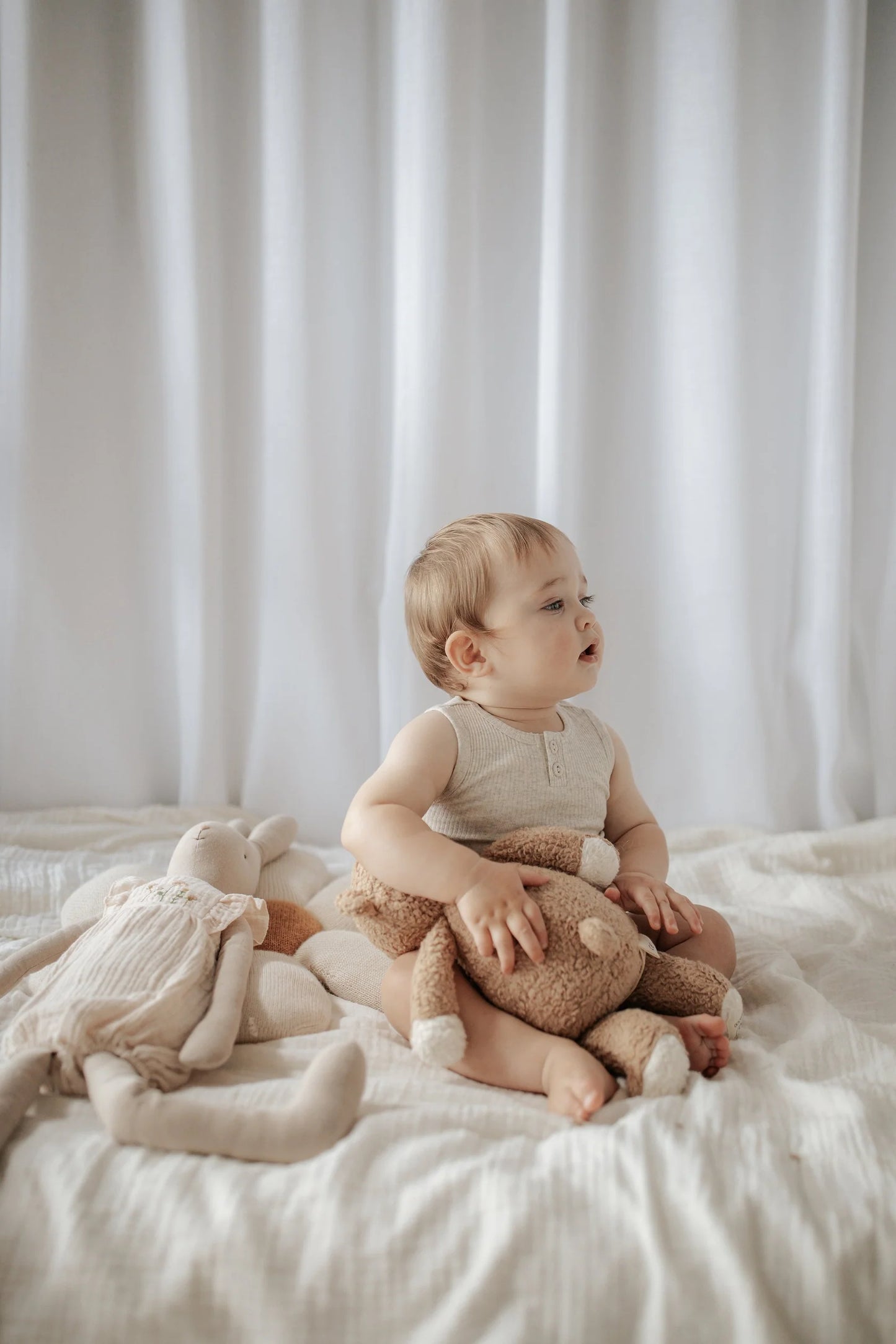 Singlet Bodysuit- Oatmeal Marle