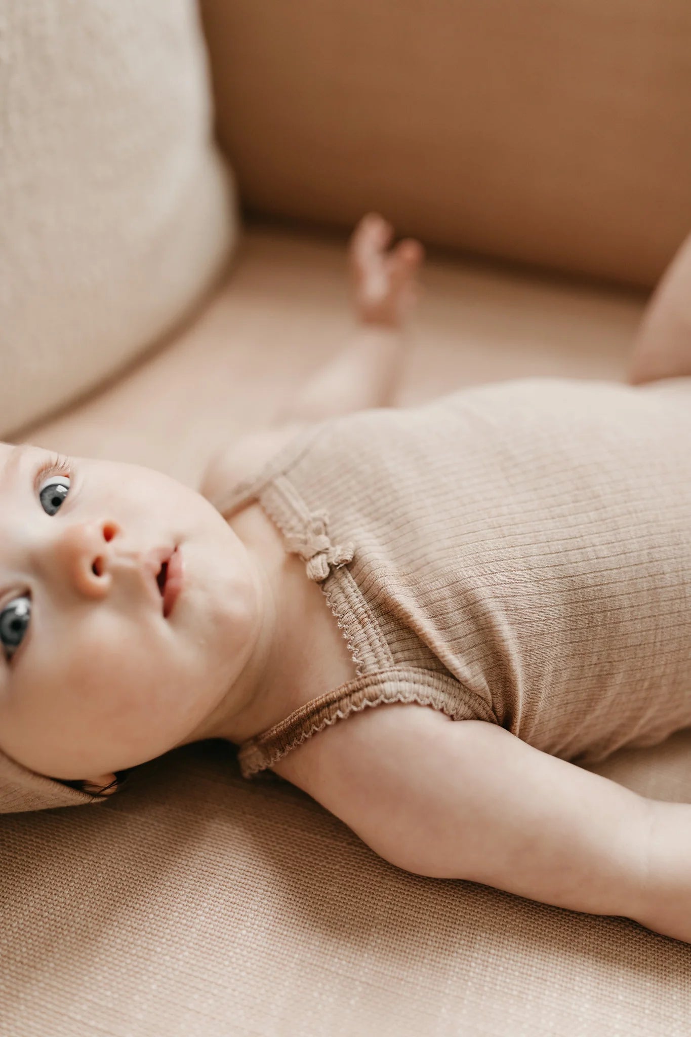 Organic Cotton Modal Singlet Bodysuit- Bunny Marle