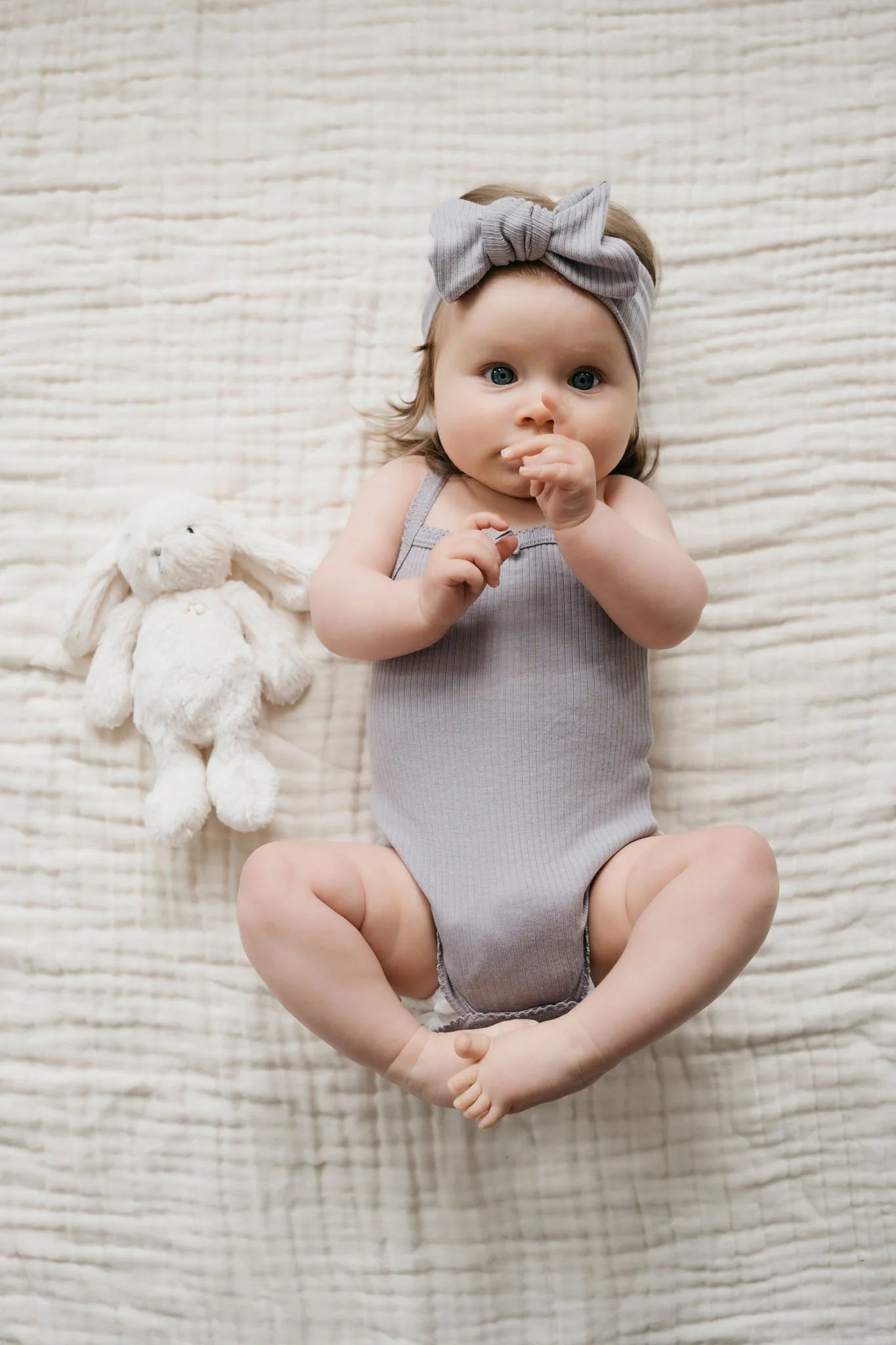 Organic Cotton Modal Singlet Bodysuit- Moon