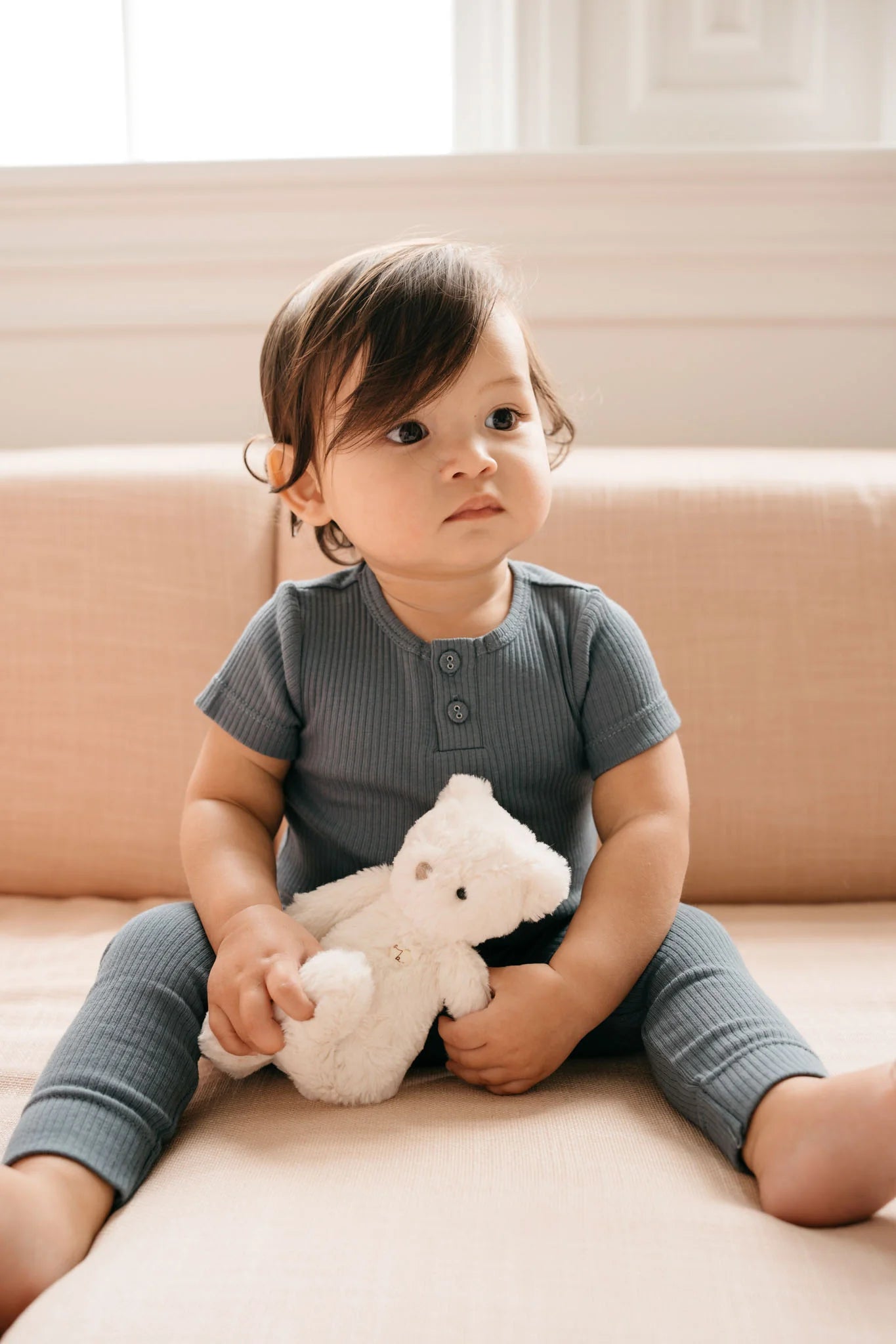 Organic Cotton Modal Tee Bodysuit - Stormy Night