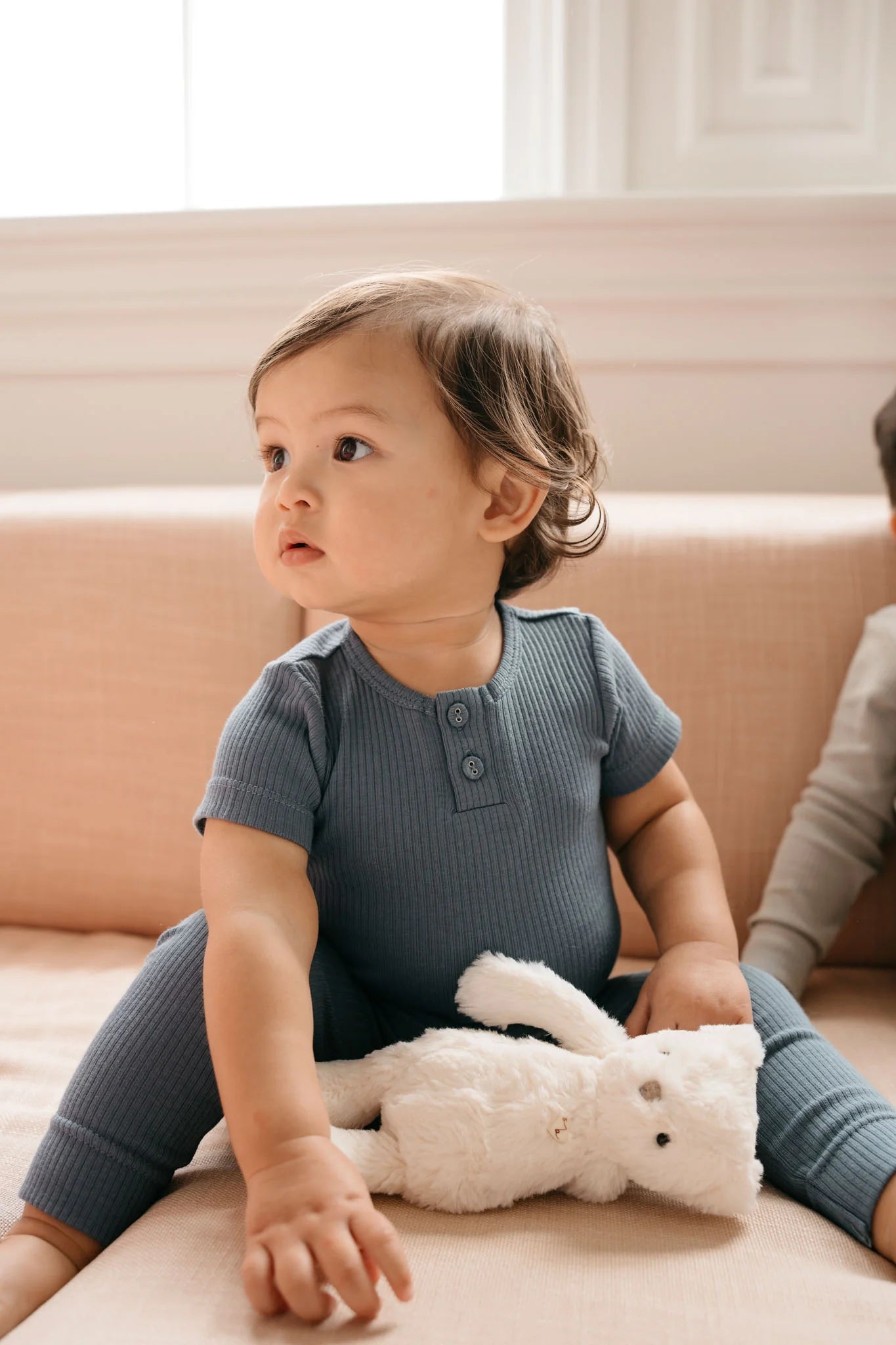 Organic Cotton Modal Tee Bodysuit - Stormy Night