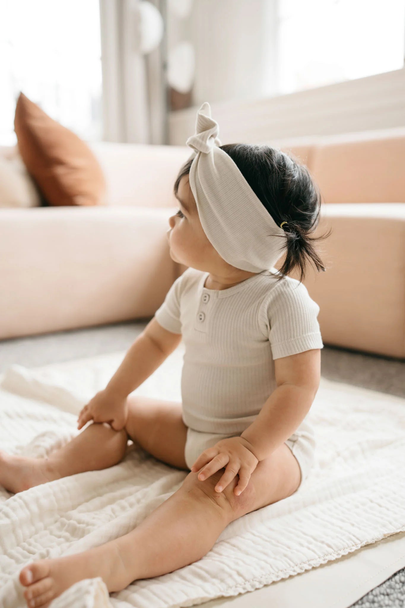 Organic Cotton Modal Tee Bodysuit - Beech