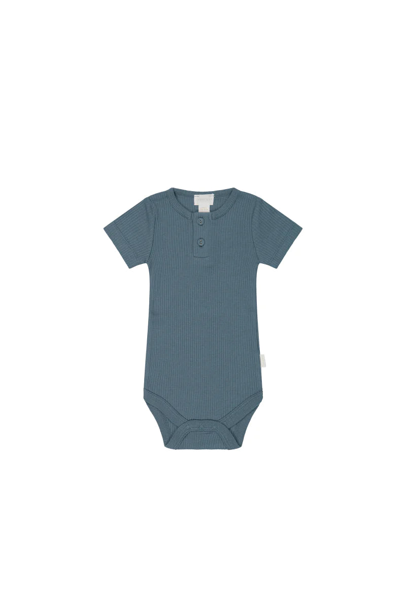 Organic Cotton Modal Tee Bodysuit - Stormy Night