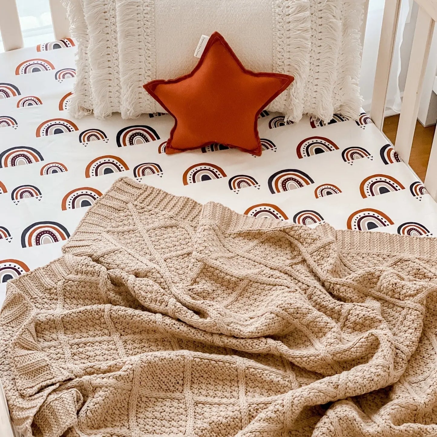 Organic Knit Blanket- Taupe