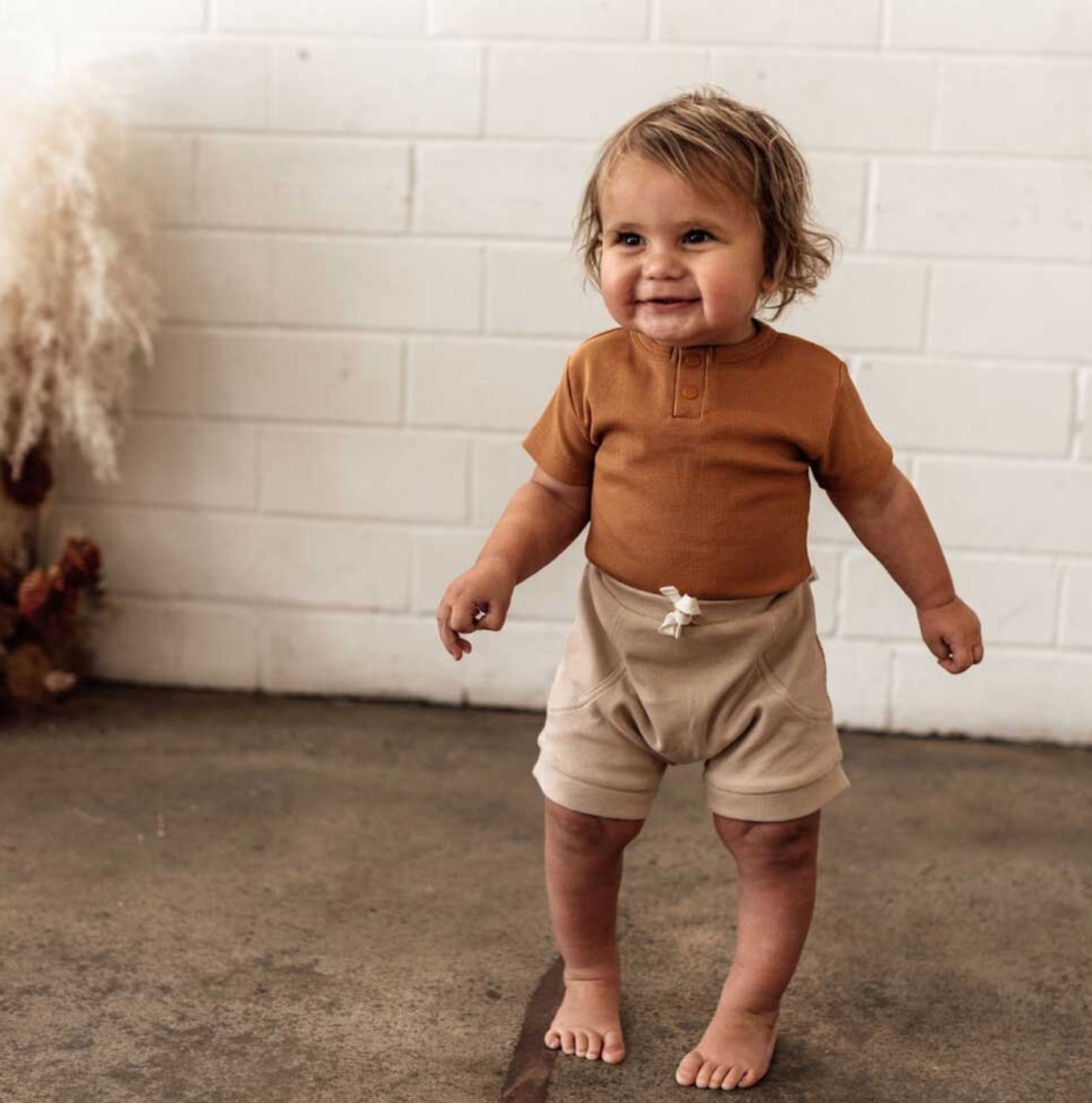 Snuggle Hunny Organic Shorts- Pebble