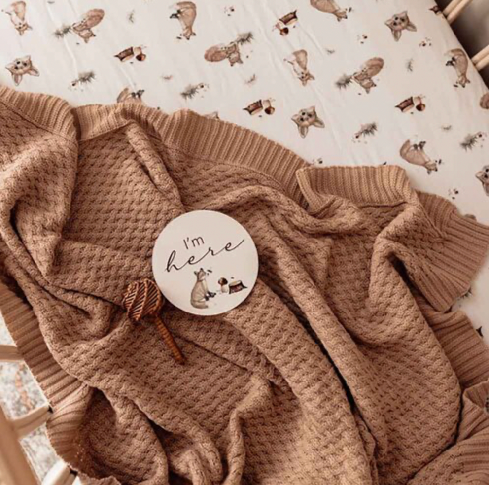 Hazelnut Knitted Baby Blanket