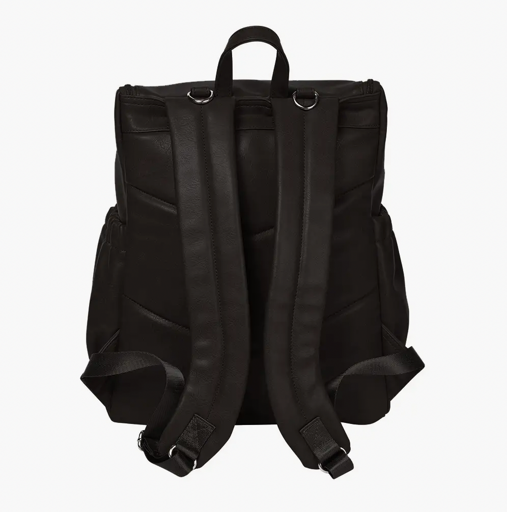 OiOi Faux Leather Nappy Backpack- BLACK