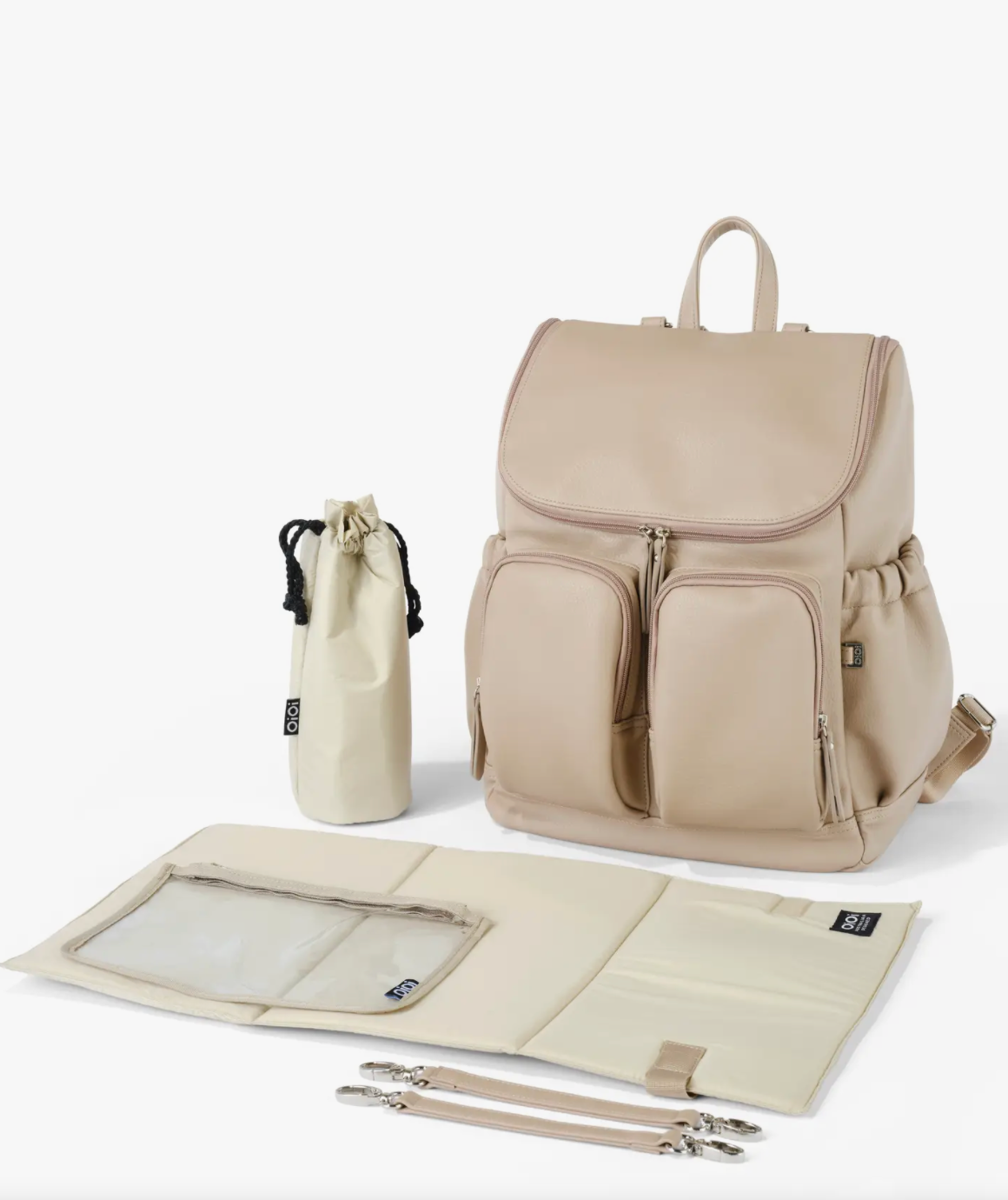 OiOi Faux Leather Nappy Backpack- Oat
