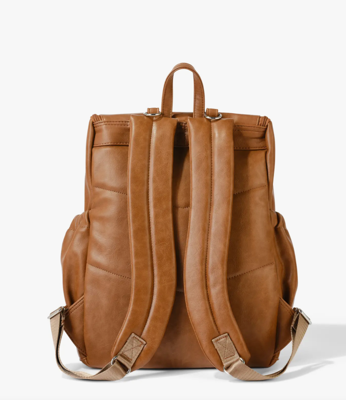 OiOi Faux Leather Nappy Backpack- Tan