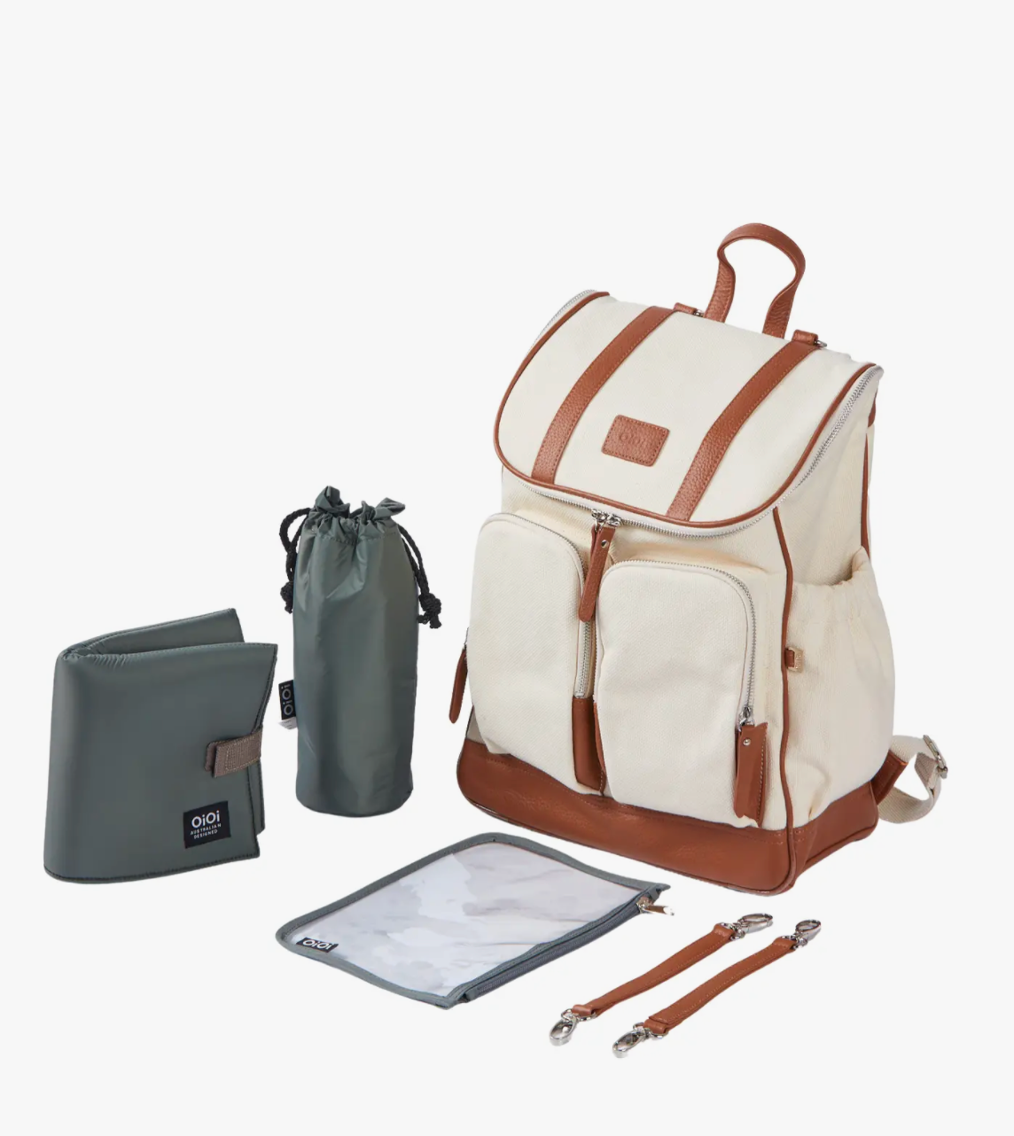 OiOi Canvas Nappy Backpack- Natural