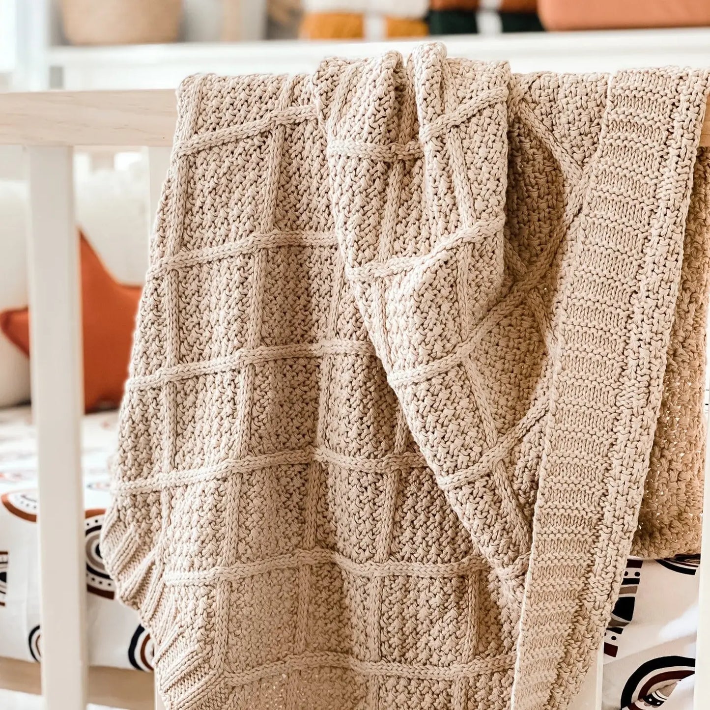 Organic Knit Blanket- Taupe