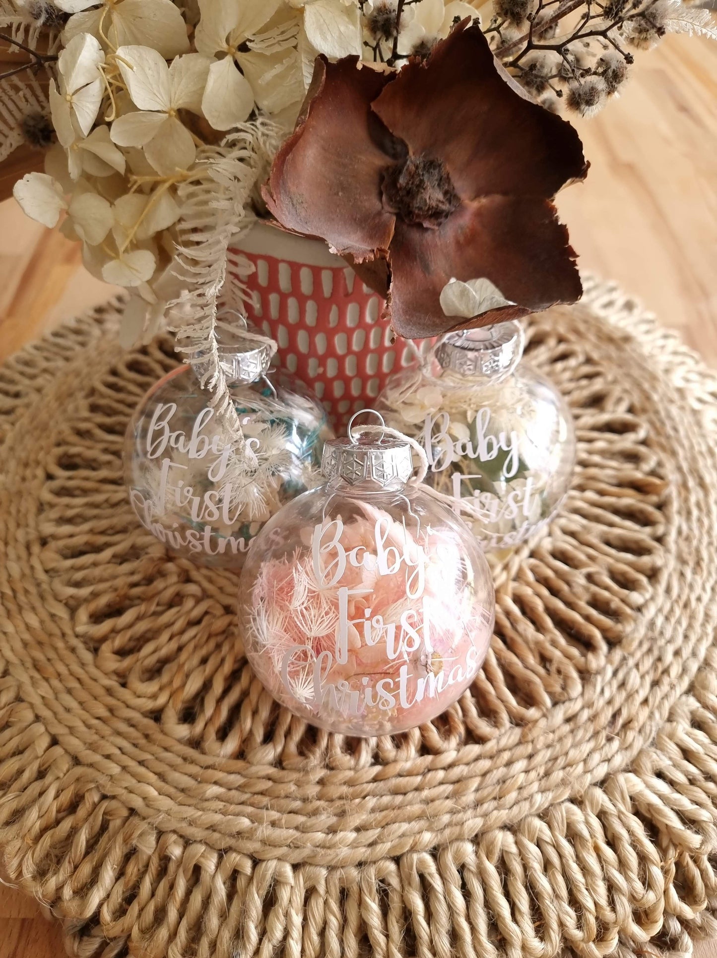 Baby's First Christmas - Dried Flower Bauble