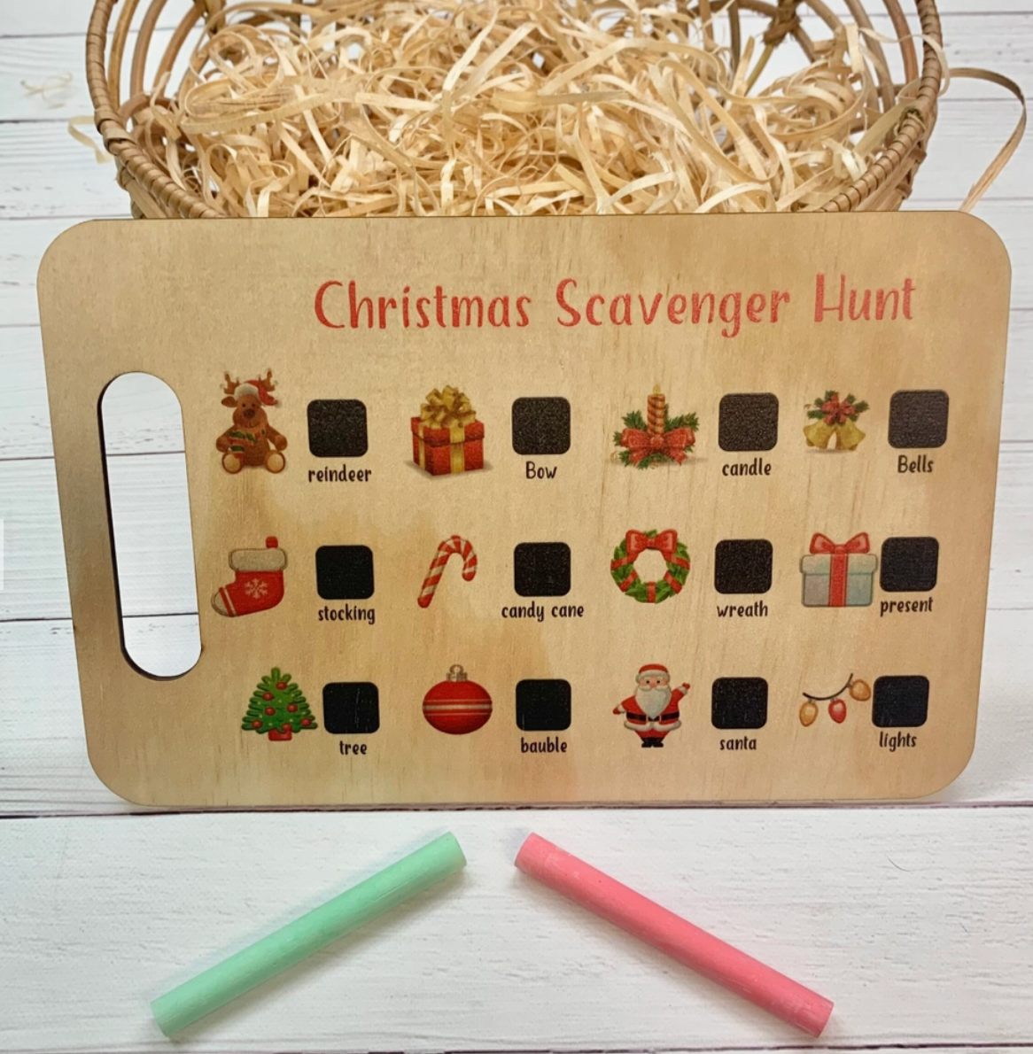 Christmas Scavenger Hunt Board