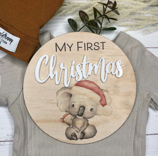 My First Christmas Plaque- Koala