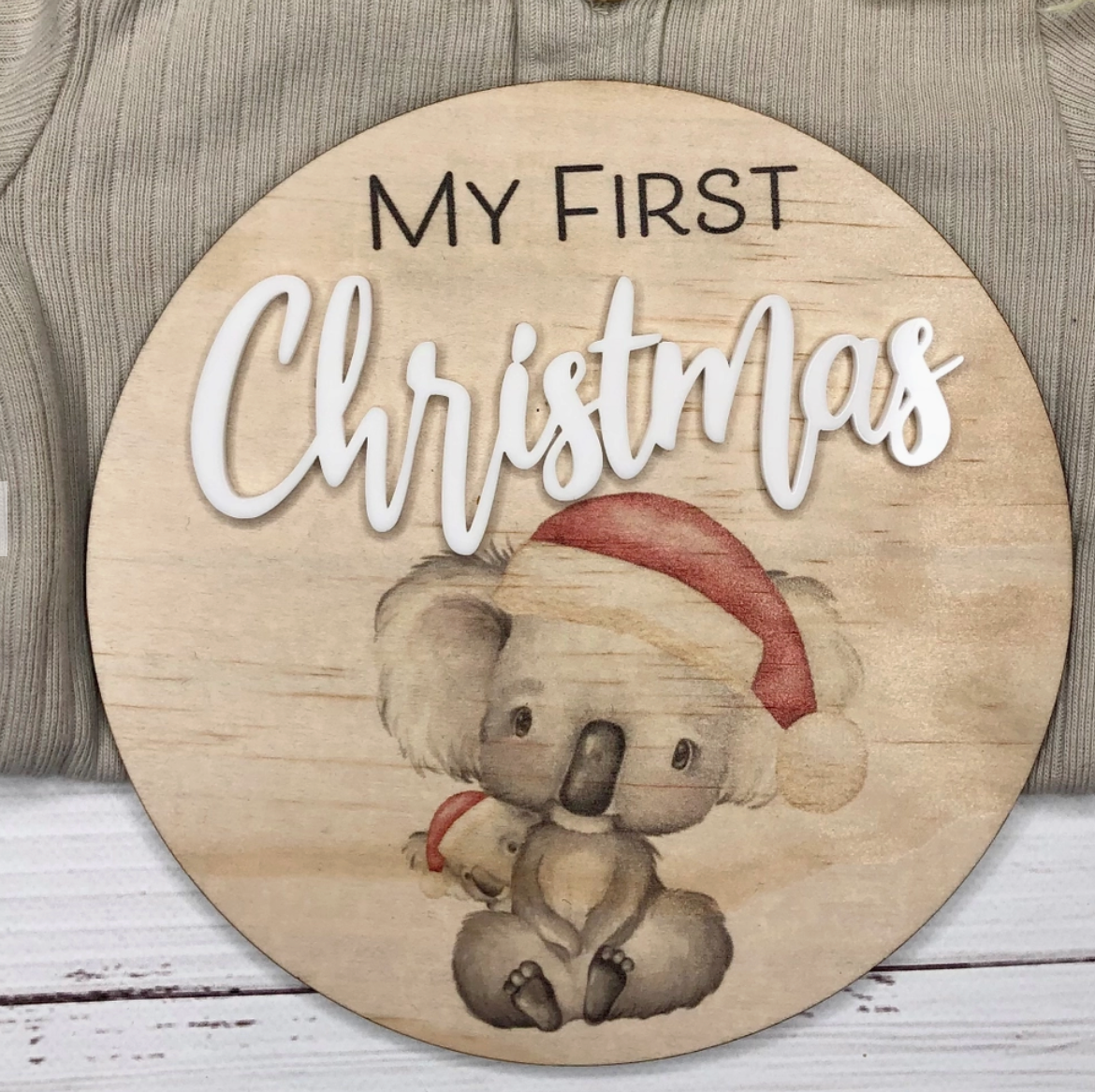 My First Christmas Plaque- Koala