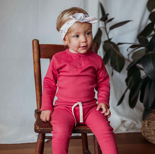 Hibiscus Long Sleeve Organic Bodysuit