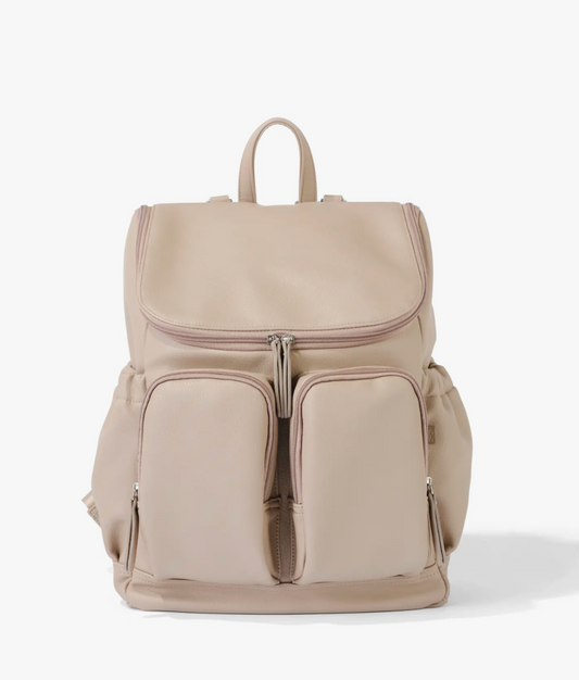 OiOi Faux Leather Nappy Backpack- Oat