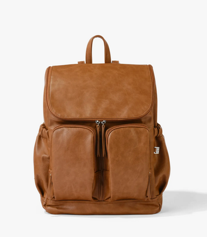 OiOi Faux Leather Nappy Backpack- Tan