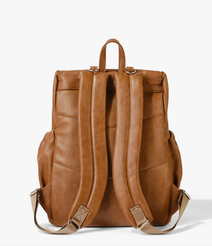 OiOi Faux Leather Nappy Backpack- Tan
